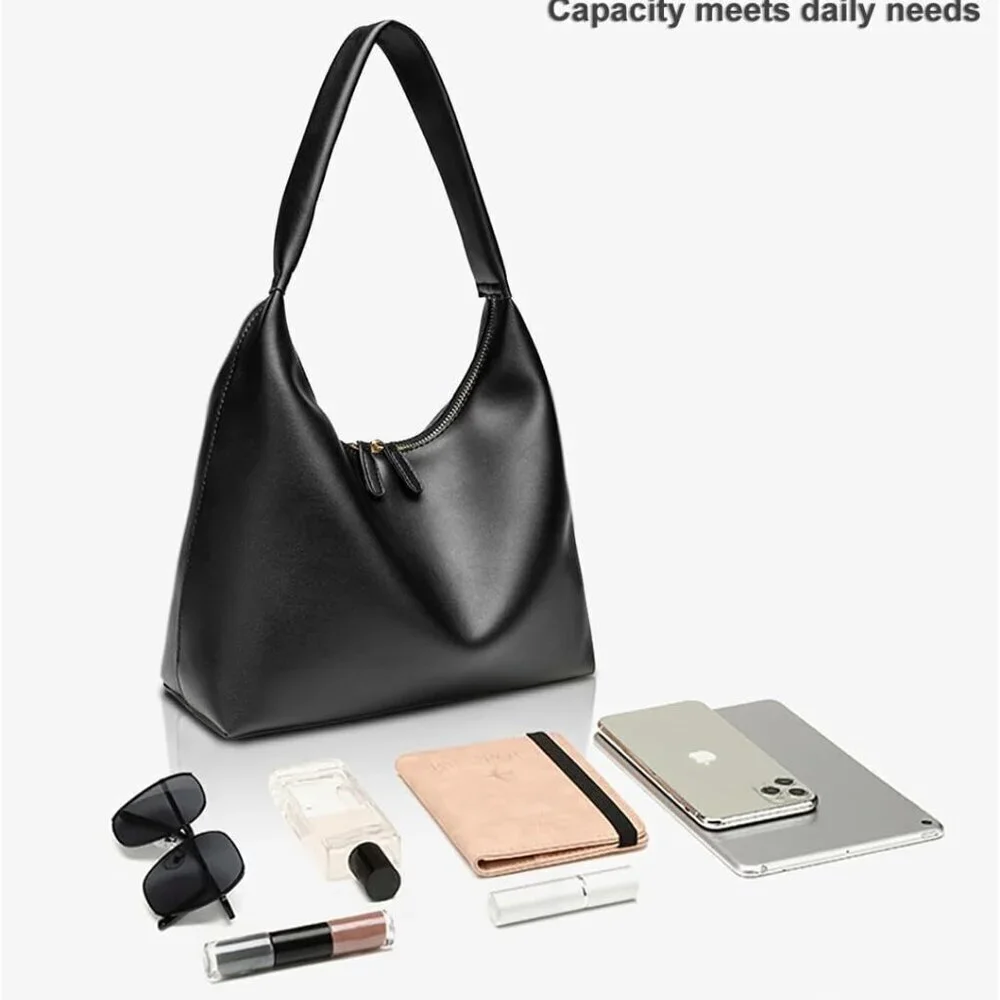 Women Leather Hobo Purse Shoulder Bag Zipper Travel Office Large Capacity